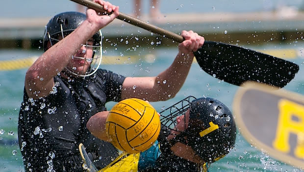 canoe polo kayak explanation goal ball play water sportscene icf eca