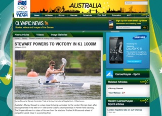 murray stewart canoe kayak sprint manly australia press sportscene