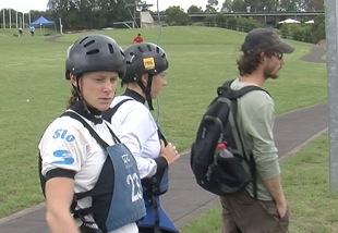 filming slovenia television tv canoe kayak slalom sportscene interview