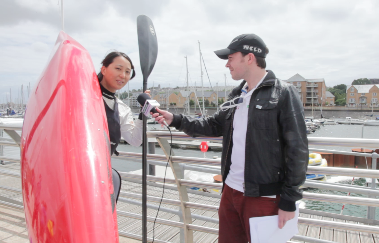 Sportscene's Editor Nick interviews Yuriko Takeshita at World Cup 1 Cardiff