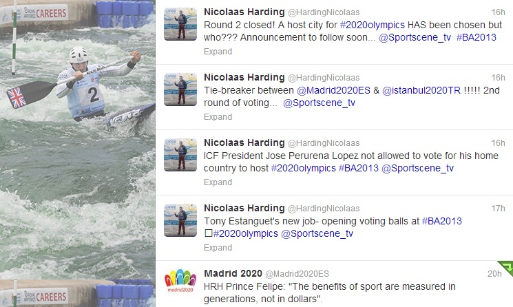 Sportscene's coverage on Twitter