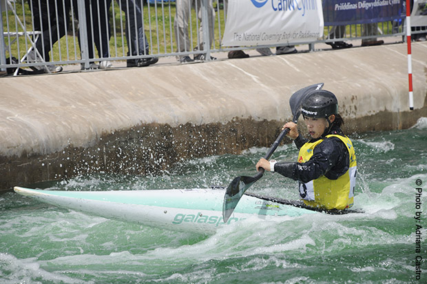 Japan's Yuriko Takeshita in K1W at World Cup Cardiff
