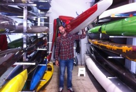 Ekaitz in his club boathouse, Port de Pasaia.