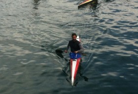 Ekaitz on the water at San Sebastian